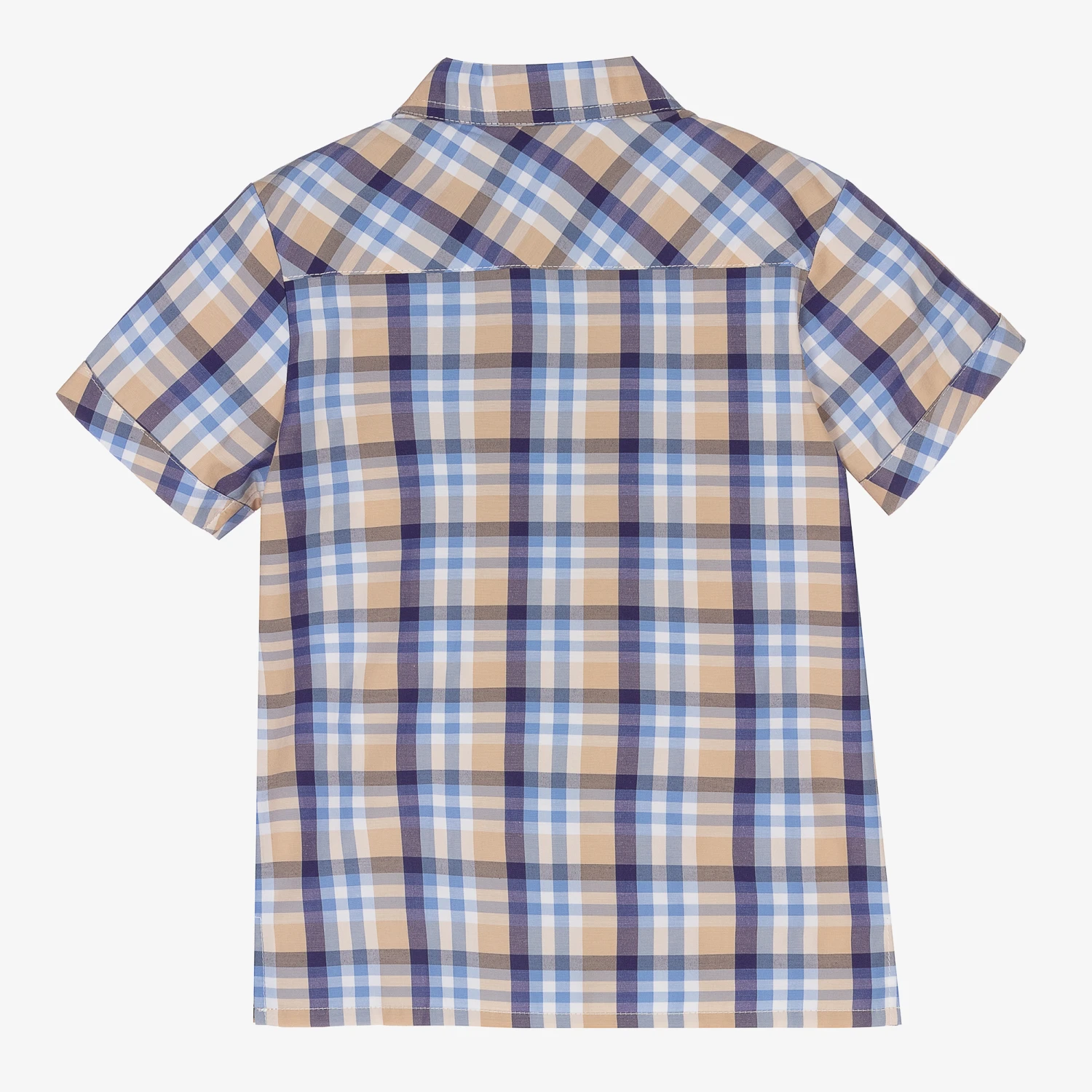 Sarah Louise Boys Checked Cotton Shirt 2 Sarah Louise Boys Checked Cotton Shirt - Image 2