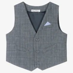 Sarah Louise Boys Grey Check Waistcoat
