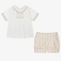 Sarah Louise Boys Ivory & Beige Stripe Cotton Shorts Set -Outlet Little Gents Set Store sarah louise boys ivory beige stripe cotton shorts set 514590 9f8f0c67cd85d8b72b6a54a16d74acd5dd250ff2