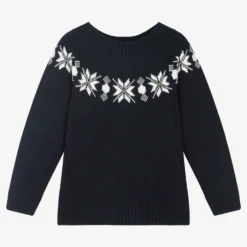 Sarah Louise Boys Navy Blue Cotton Jumper