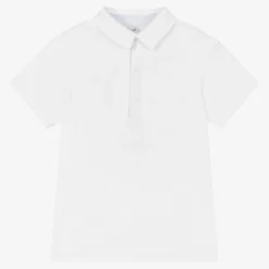 Sarah Louise Boys White Cotton Polo Shirt