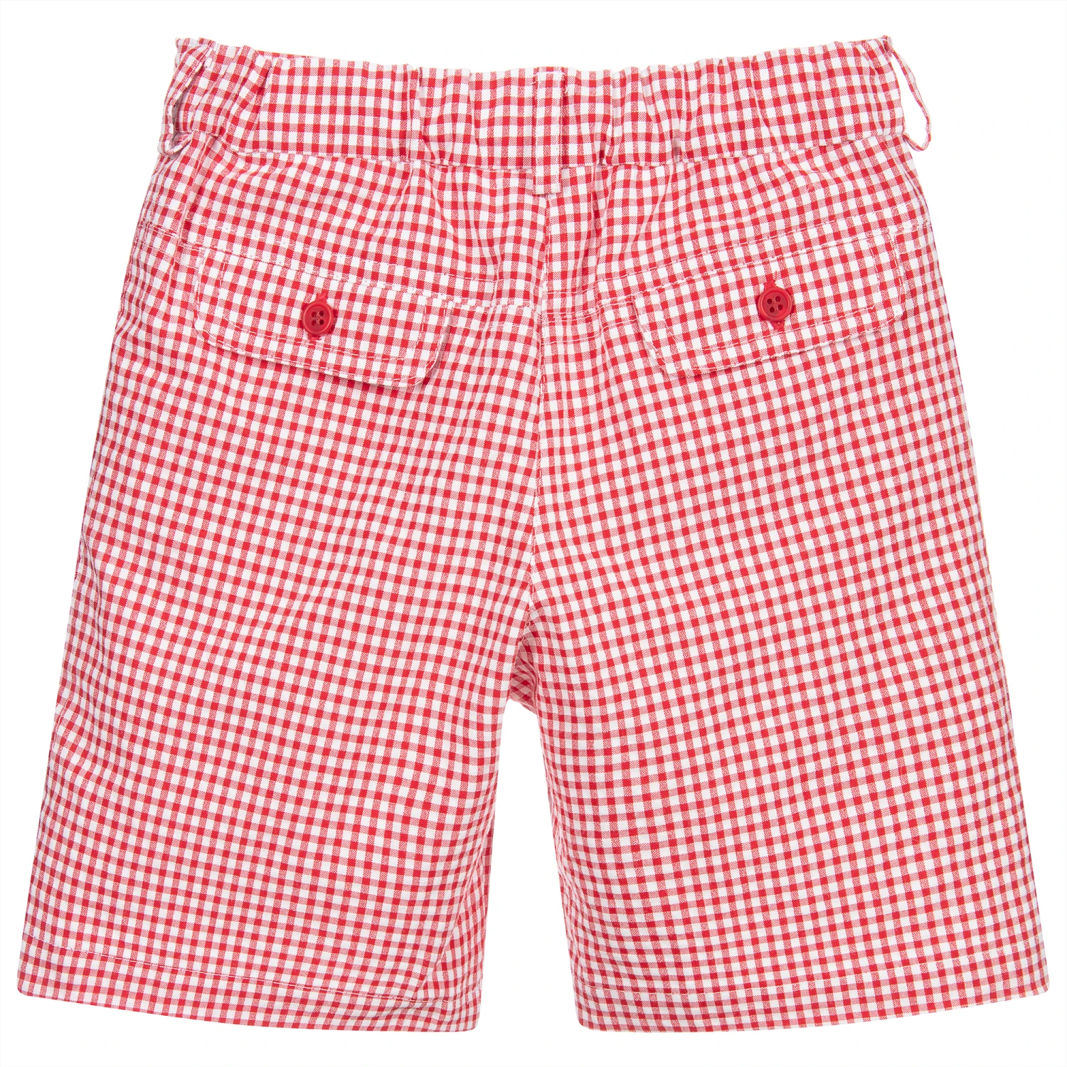 Sarah Louise Red Check Cotton Shorts 2 Sarah Louise Red Check Cotton Shorts - Image 2