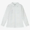 Sarah Louise White & Blue Checked Shirt