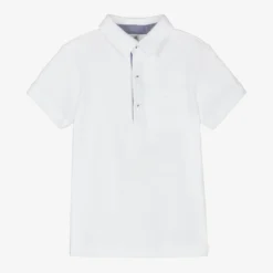 Sarah Louise White Cotton Polo Shirt