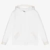 Sarah Louise White Hooded Zip-Up Top