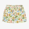 Selini Action Boys Ivory Tropical Print Swim Shorts
