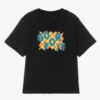 Stella McCartney Kids Boys Black Cotton Logo T-Shirt