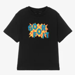Stella McCartney Kids Boys Black Cotton Logo T-Shirt