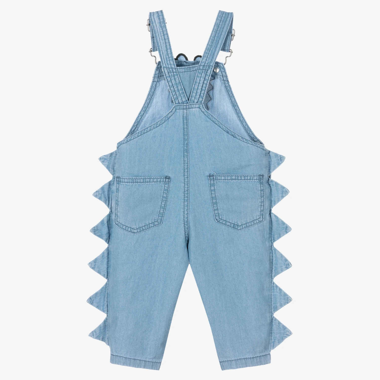 Stella McCartney Kids Boys Blue Chambray Dunagrees 2 Stella McCartney Kids Boys Blue Chambray Dunagrees - Image 2
