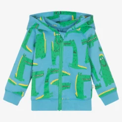 Stella McCartney Kids Boys Blue Cotton Zip-Up Top