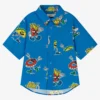 Stella McCartney Kids Boys Blue Printed Cotton Shirt
