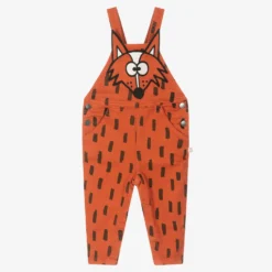 Stella McCartney Kids Boys Brown Denim Fox Dungarees