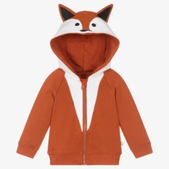 Stella McCartney Kids Boys Brown Fox Zip-Up Top