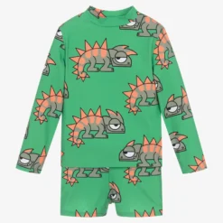 Stella McCartney Kids Boys Green Gecko Swim Set