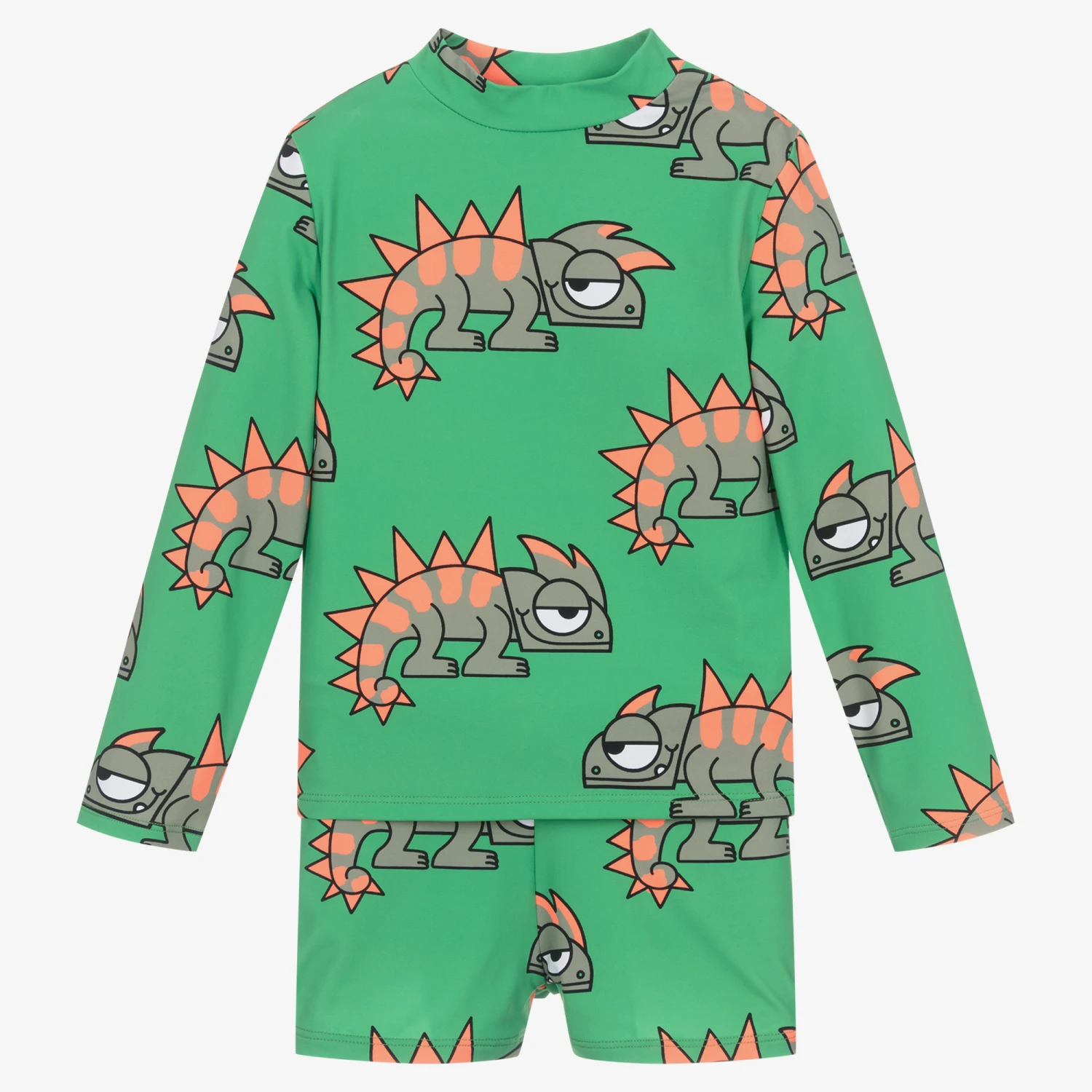Stella McCartney Kids Boys Green Gecko Swim Set 1 Stella McCartney Kids Boys Green Gecko Swim Set