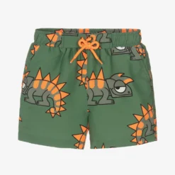 Stella McCartney Kids Boys Green Gecko Swim Shorts