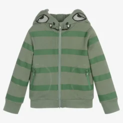 Stella McCartney Kids Boys Green Striped Gecko Zip-Up Hoodie -Outlet Little Gents Set Store stella mccartney kids boys green striped gecko zip up hoodie 488185 ad95b8bb78e251224c074642a5f04f60a2c26eec