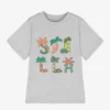 Stella McCartney Kids Boys Grey Cotton Logo T-Shirt