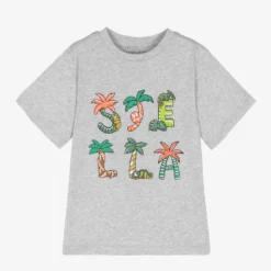 Stella McCartney Kids Boys Grey Cotton Logo T-Shirt