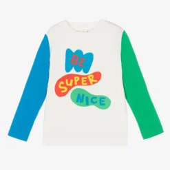 Stella McCartney Kids Boys Ivory Raglan Slogan Top