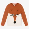 Stella McCartney Kids Boys Orange Knitted Fox Sweater