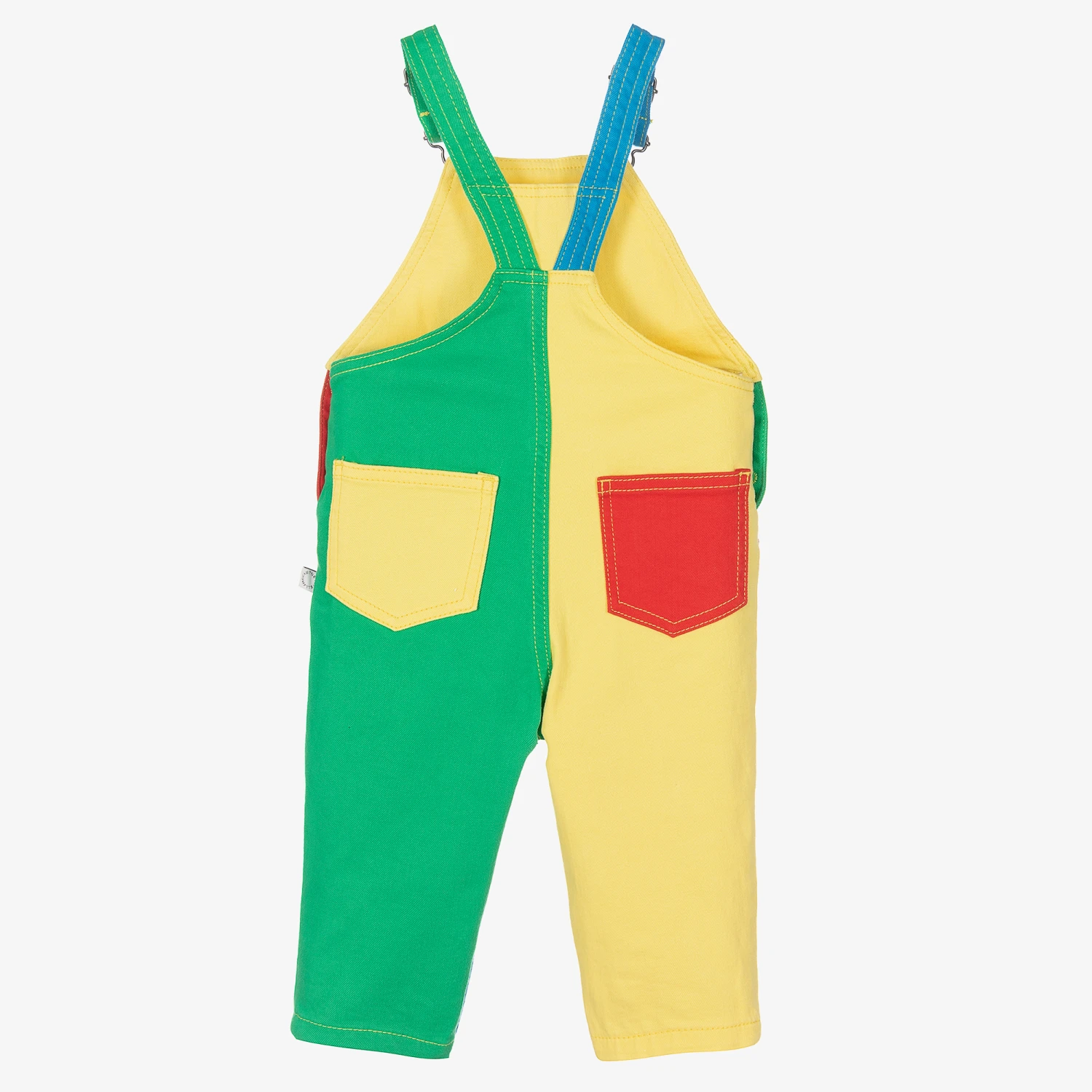 Stella McCartney Kids Boys Red Cotton Dungarees 2 Stella McCartney Kids Boys Red Cotton Dungarees - Image 2