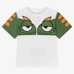 Stella McCartney Kids Boys White Cotton Gecko T-Shirt