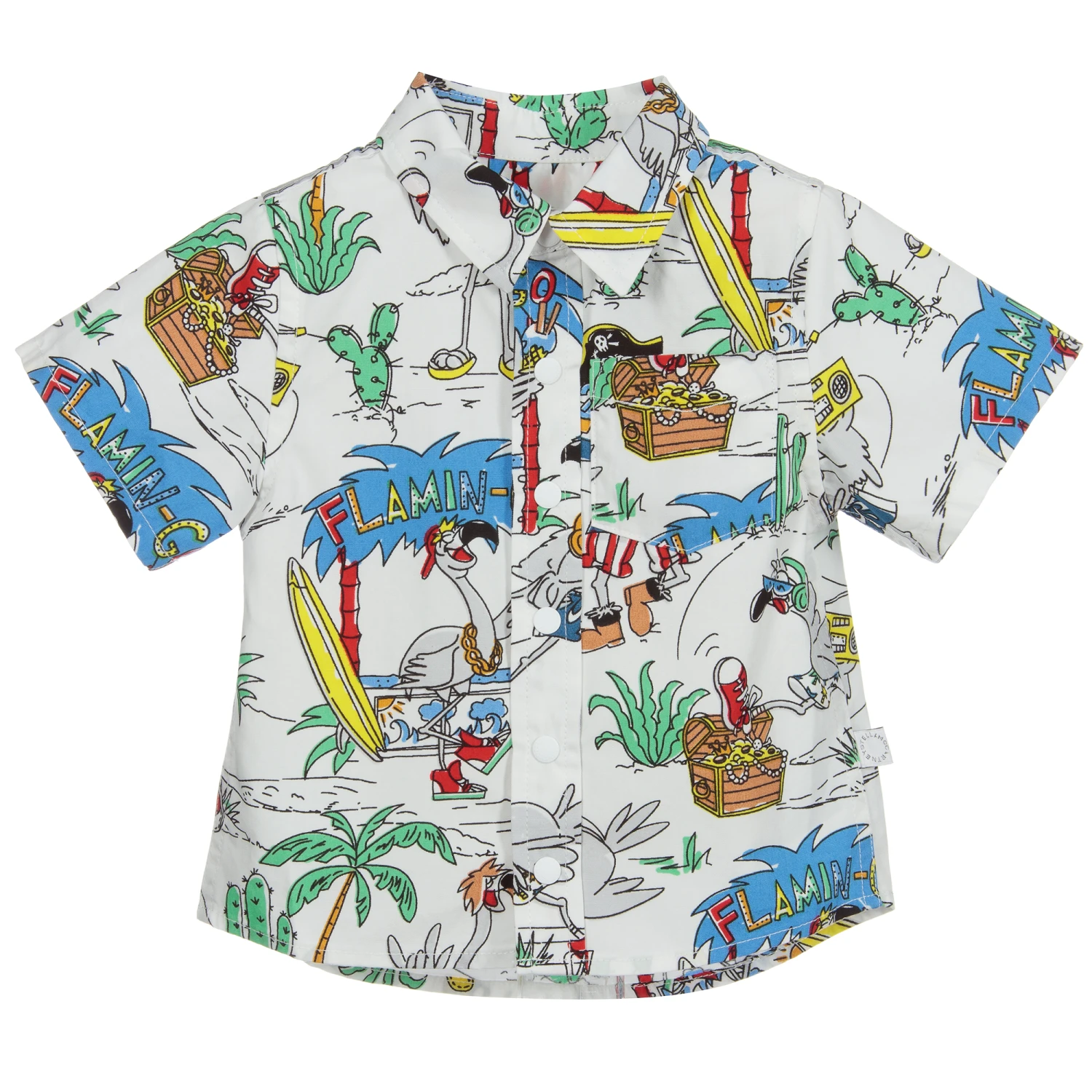 Stella McCartney Kids Boys White Cotton Shirt 1 Stella McCartney Kids Boys White Cotton Shirt