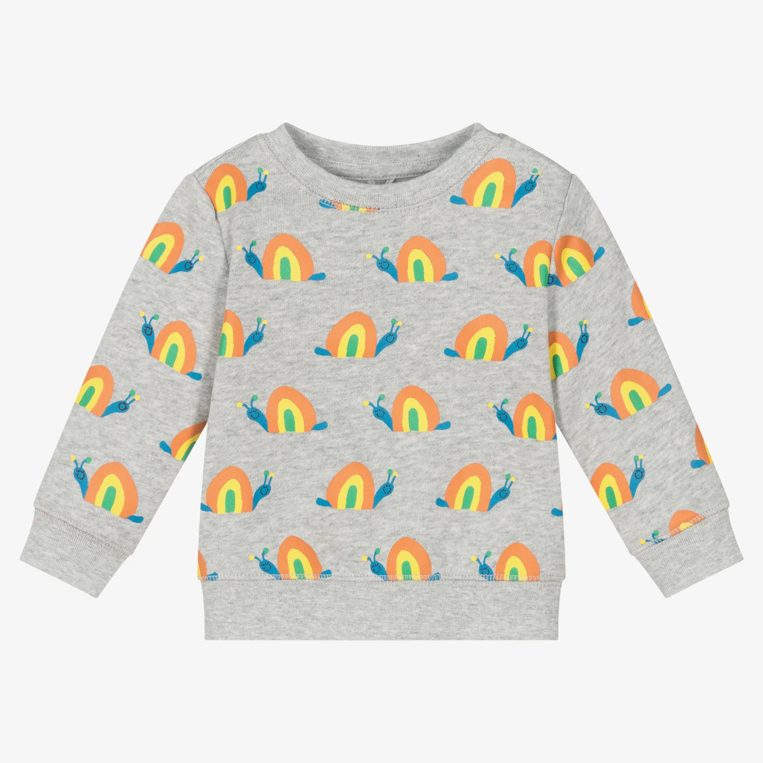Stella McCartney Kids Grey Organic Cotton Snail Sweatshirt 1 Stella McCartney Kids Grey Organic Cotton Snail Sweatshirt
