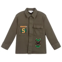 Stella McCartney Kids Khaki Green Denim Shirt