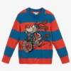 Stella McCartney Kids Red & Blue Striped Dog Sweater