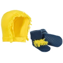 Stella McCartney Kids Yellow Hat & Blue Booties Set