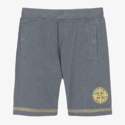 Stone Island Junior Boys Blue Logo Cotton Shorts
