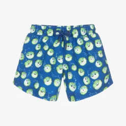 Sunuva Boys Blue Puffer Fish Swim Shorts