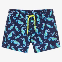 Sunuva Boys Blue Seahorse Swim Shorts