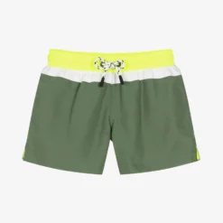Sunuva Boys Green Colour Block Swim Shorts
