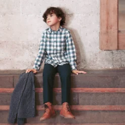 Tartine Et Chocolat Blue & Ivory Check Cotton Shirt -Outlet Little Gents Set Store tartine et chocolat blue ivory check cotton shirt 462002 e94217ec24054354299cb78926b1850e16fcf784 outfit