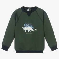 Tartine Et Chocolat Boys Green Dinosaur Sweatshirt