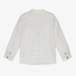Tartine Et Chocolat Boys Ivory Linen Checked Shirt -Outlet Little Gents Set Store tartine et chocolat boys ivory linen checked shirt 494337 cb70820dec3cbdd3048629723b6a3e142ab7157e