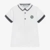 Tartine Et Chocolat Boys White Cotton Logo Polo Shirt
