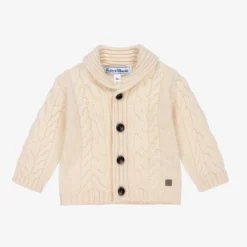Tartine Et Chocolat Ivory Knitted Wool Cardigan