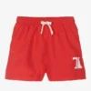 The Animals Observatory Boys Red Logo Swim Shorts