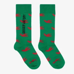 The Animals Observatory Green Cotton Bird Socks