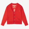 The Animals Observatory Red & Pink Cotton Knit Cardigan