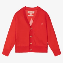 The Animals Observatory Red & Pink Cotton Knit Cardigan