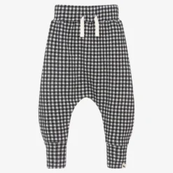 Turtledove London Black Gingham Cotton Joggers