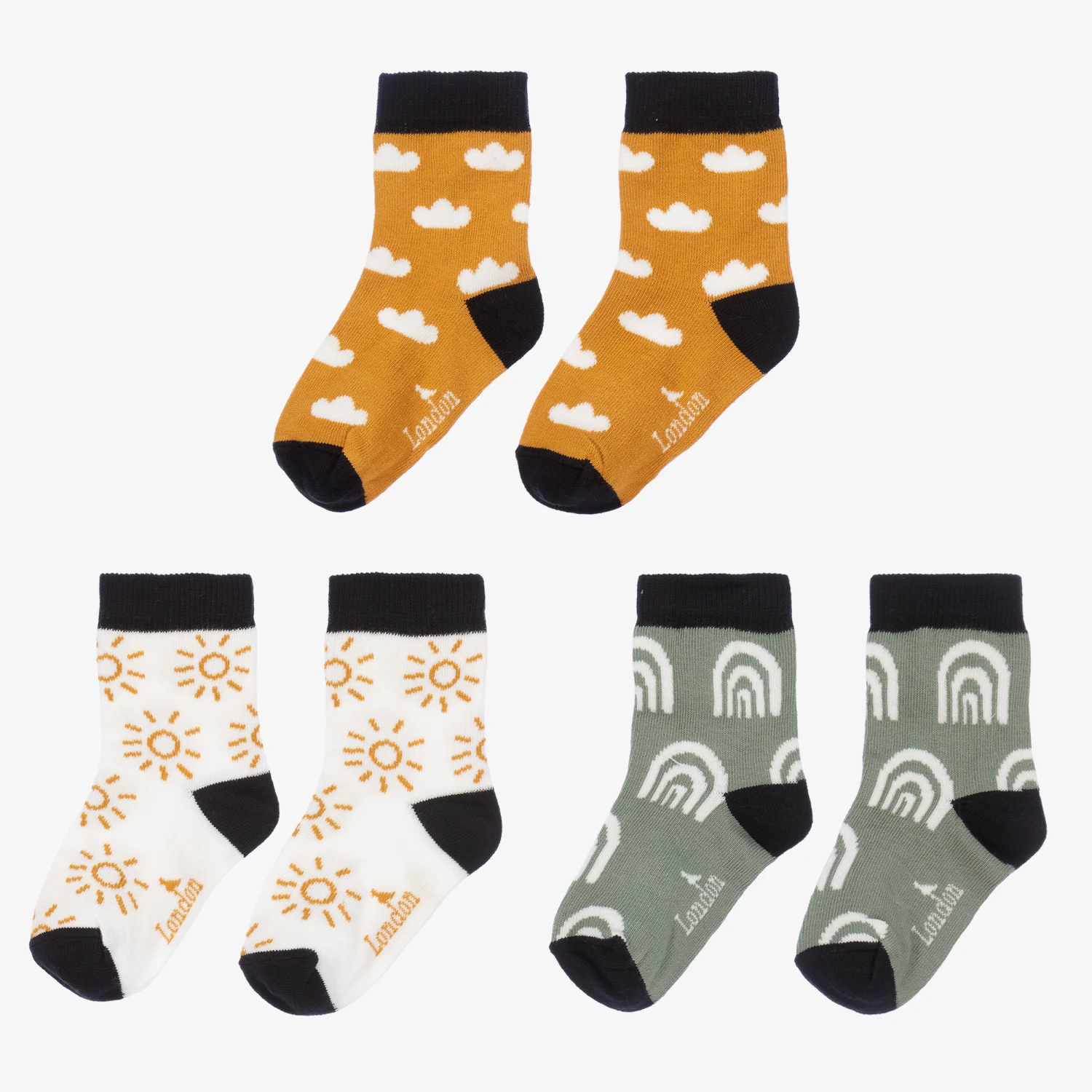 Turtledove London Weather Cotton Socks (3 Pack) 3 Turtledove London Weather Cotton Socks (3 Pack) - Image 3