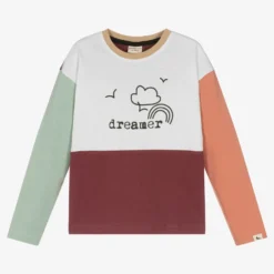 Turtledove London White Colourblock Organic Cotton Top