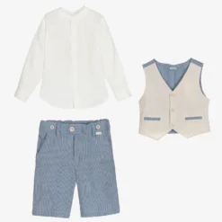 Tutto Piccolo Beige & Blue Linen Shorts Set -Outlet Little Gents Set Store tutto piccolo beige blue linen shorts set 431818 036b0a53b4538d744cc7f10fb86f6901ea26d651