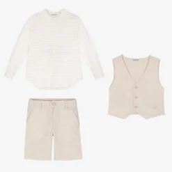 Tutto Piccolo Beige Linen Striped Shorts Set -Outlet Little Gents Set Store tutto piccolo beige linen striped shorts set 494492 3c994d43aef9963871fe244c51f3b2e43a01352f